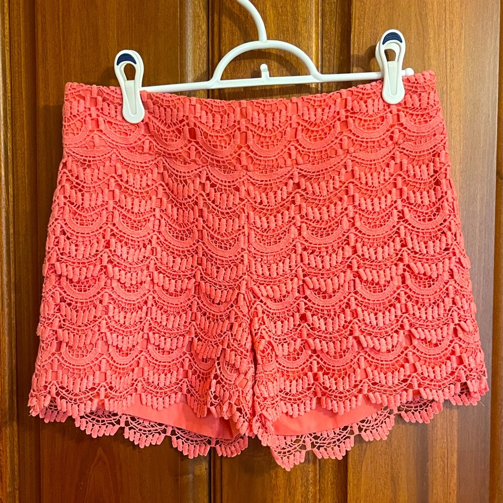 Loft Coral Lace Shorts